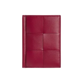 Bottega Veneta Lambskin Card Holder Women's Dark Red & Washed Pink