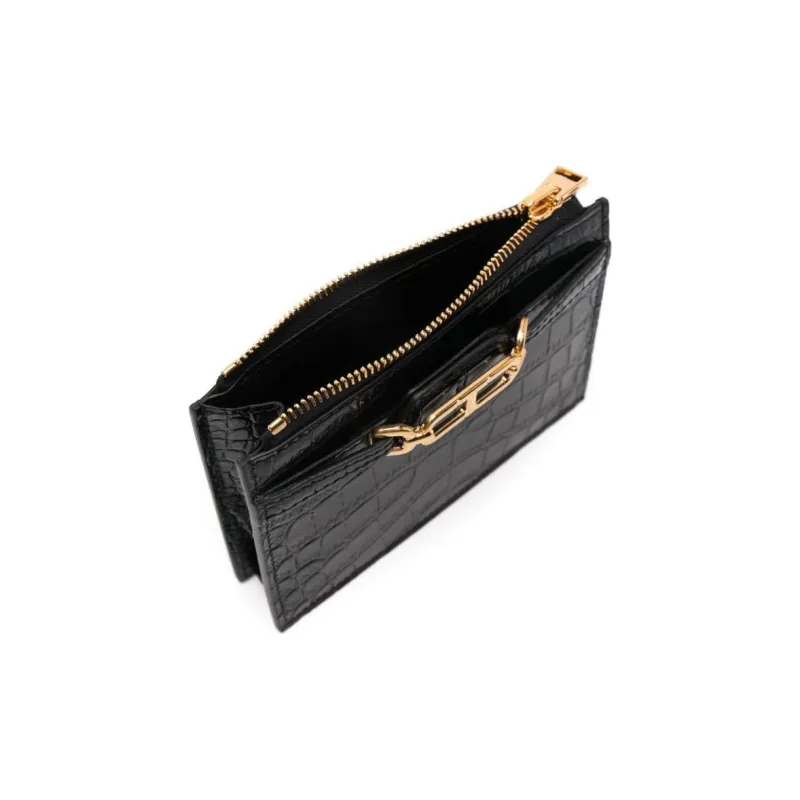 TF Cow Leather Card Holder Women's Black-1