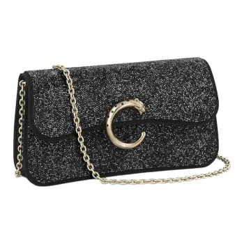 CARTIER Panthère De Cartier Non Woven Fabric Shoulder Bag, Crossbody Bag Mini Women's Black