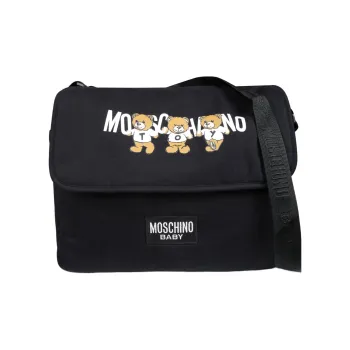 MOSCHINO Logo Printed Foldover Top Changing Bag