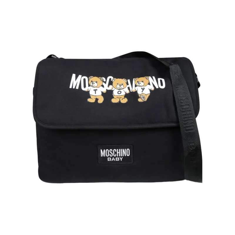 MOSCHINO Logo Printed Foldover Top Changing Bag-0