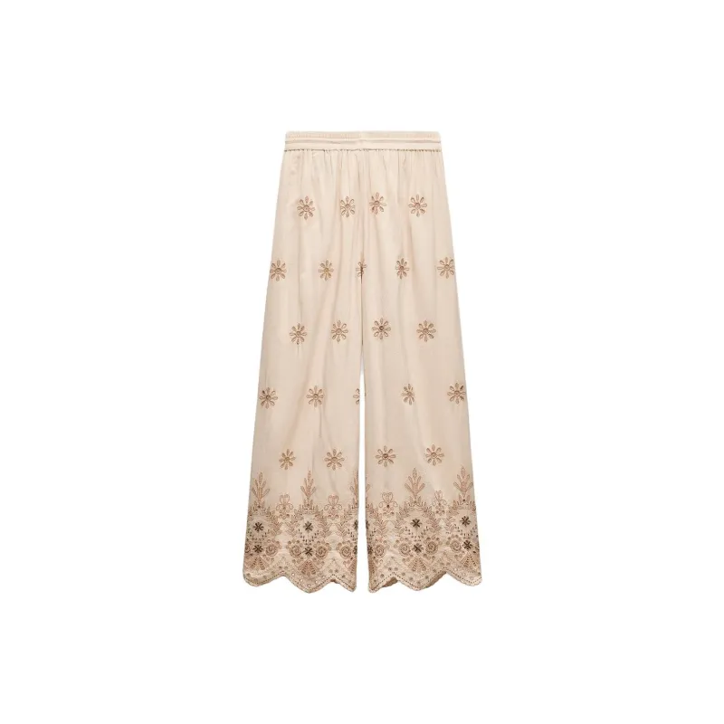 ZARA ZW Series Casual Pants Women's Raw White-1