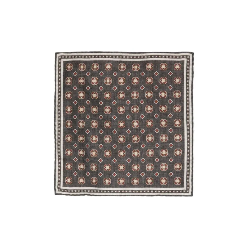 Brunello Cucinelli Logo Patch Graphic Printed Pocket Square-0