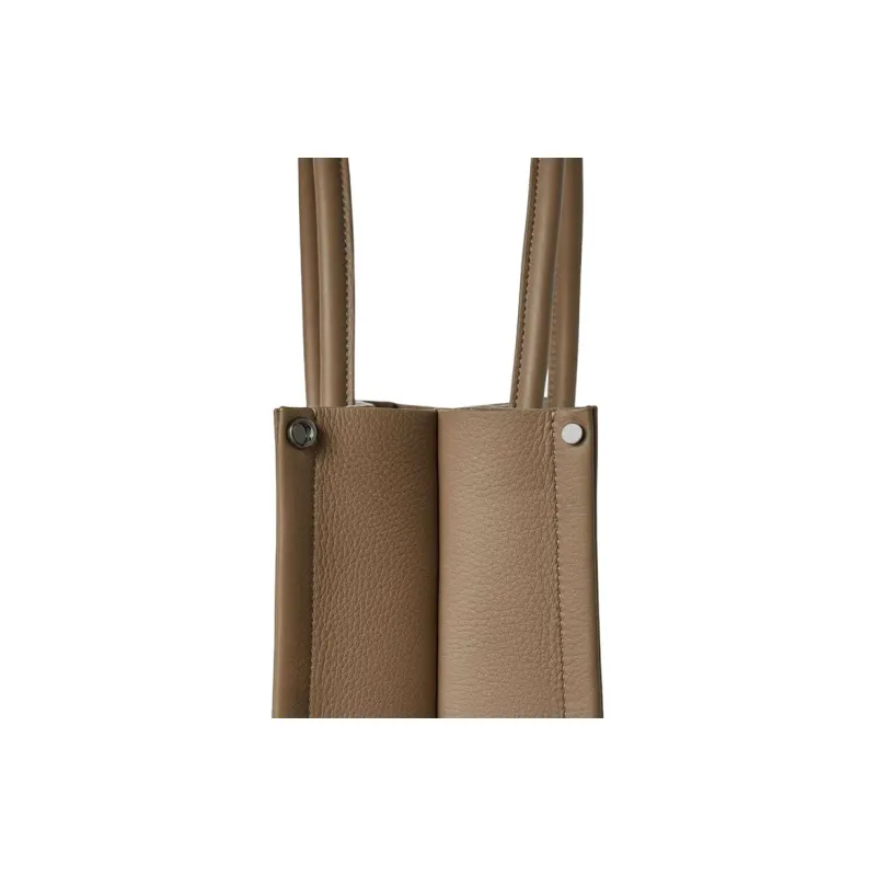 Loro Piana Cow Leather Tote Bag, Shopping Bag, Shoulder Bag, Handbag Small Size Women's Dark Coffee Brown-2