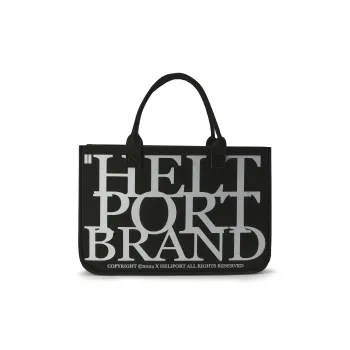 HELIPORT Chemical Fiber Felt Handbag Shoulder Bag Unisex Gray/Black