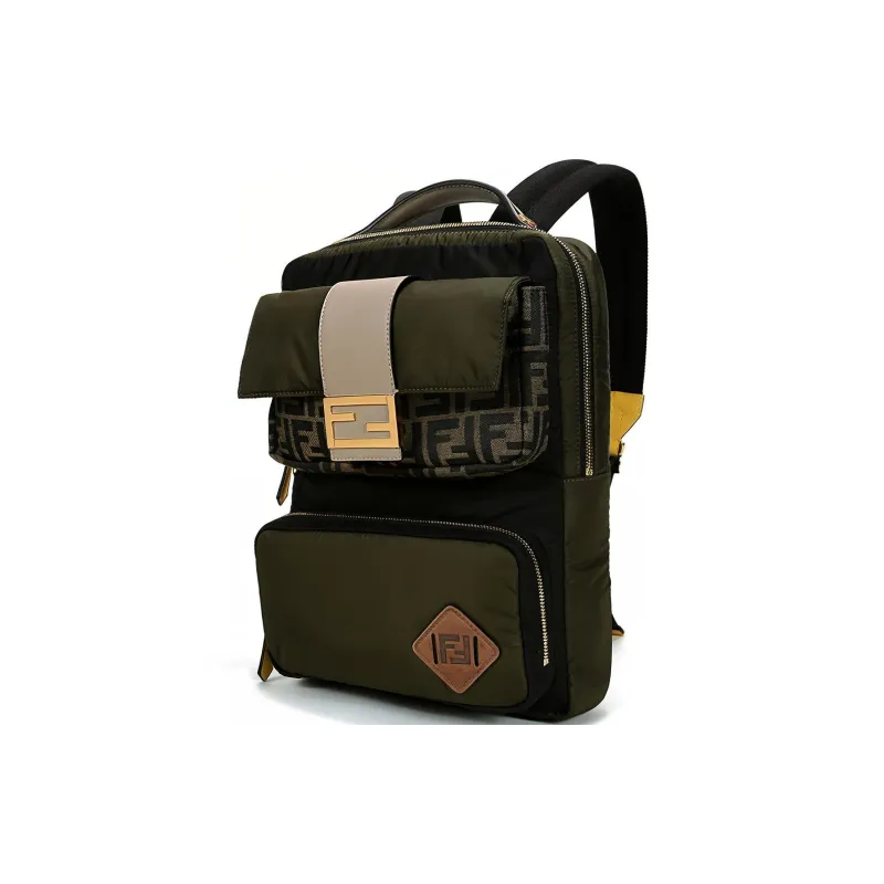 FENDI Baguette Leather Canvas Canvas Bag Backpack Regular Men's-1