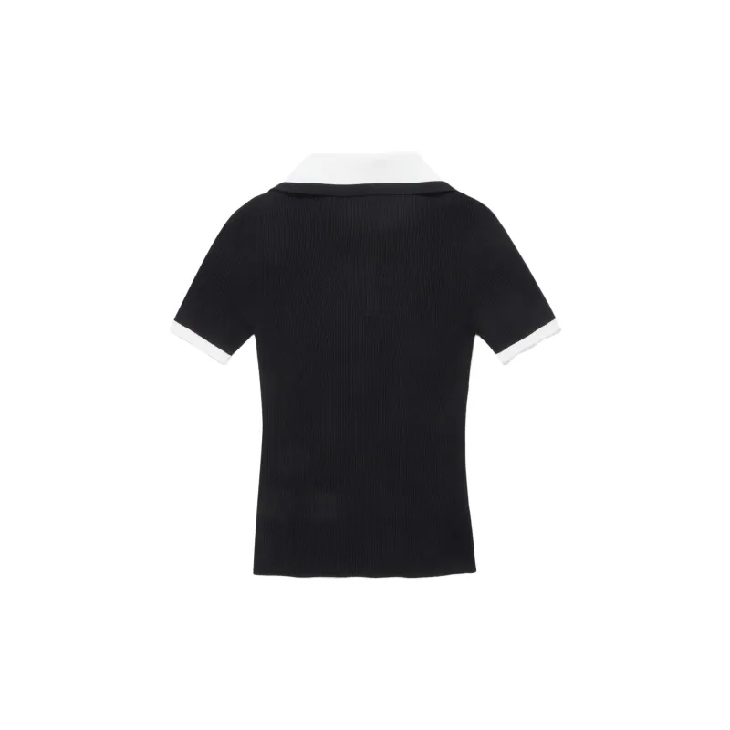 THE NORTH FACE GREEN FIELD S/S SWEATER Polo Shirt Women's Black-1