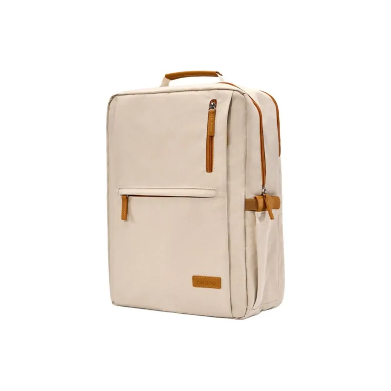 TTaG．baG Oxford Backpack Regular Unisex White & Brown-3