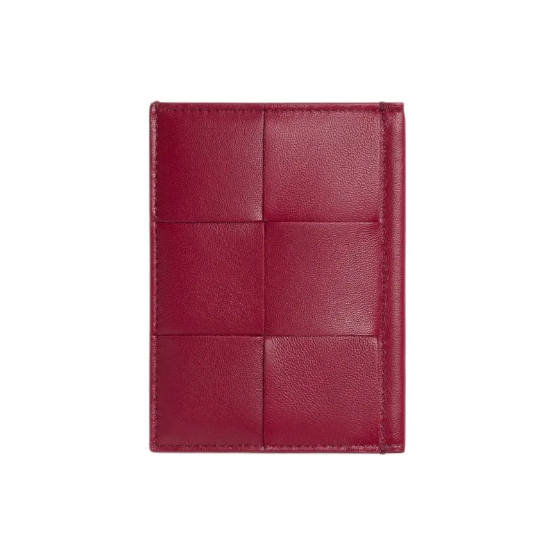 Bottega Veneta Lambskin Card Holder Women's Dark Red & Washed Pink-1