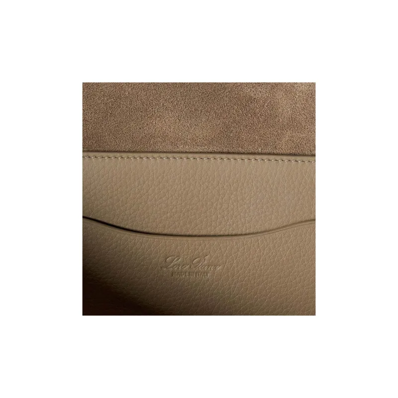Loro Piana Cow Leather Tote Bag, Shopping Bag, Shoulder Bag, Handbag Small Size Women's Dark Coffee Brown-4