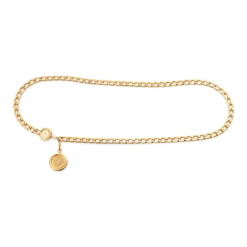CHANEL 1970s Medallion Chain Belt-1