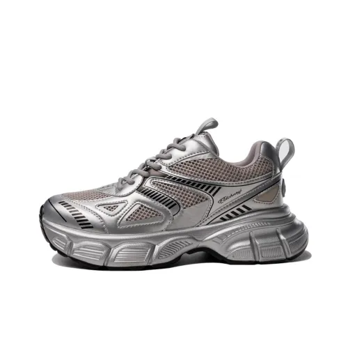 EBLIS HUNGI Chunky Sneakers Women's Low-Top Gray