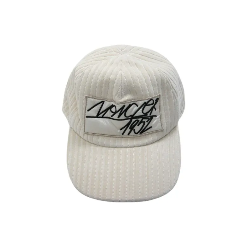 Moncler Cotton Baseball Caps Men's Gray White-2