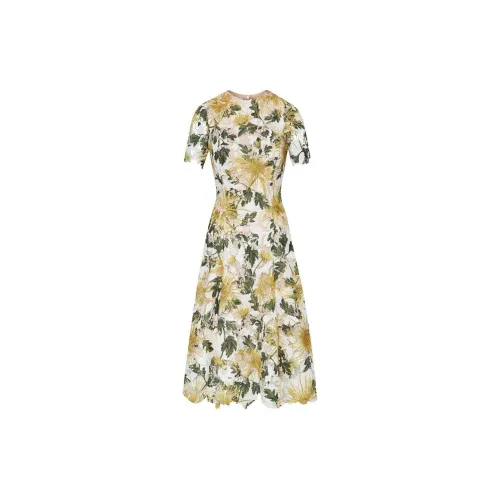 Oscar De La Renta Short-Sleeved Dresses Women's Yellow