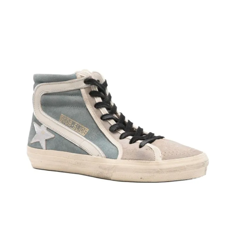 Golden Goose High Top Skateboard Shoes Women's Blue-2