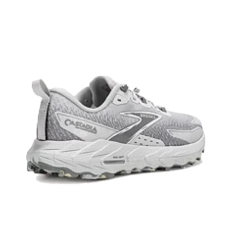 Brooks Cascadia18 Anti-Slip Wear-Resistant Low-Top Running Shoes Men's White Gray-3