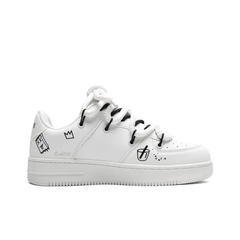 OAOQ Wear-resistant And Lightweight Low-Top Skateboard Shoes Unisex-4
