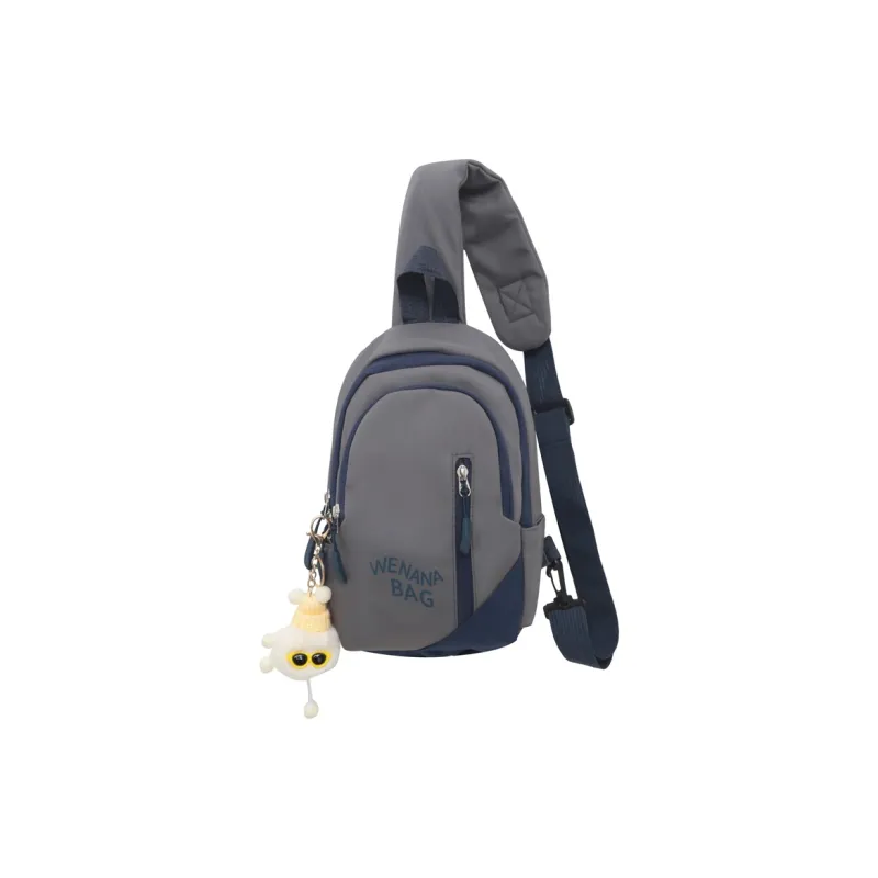Rainbow Girl Nylon Sling Bag Regular Unisex Black/White Gray/Pink/Gray/White Red-10