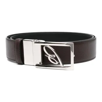Brioni B logo Buckle Leather Belt