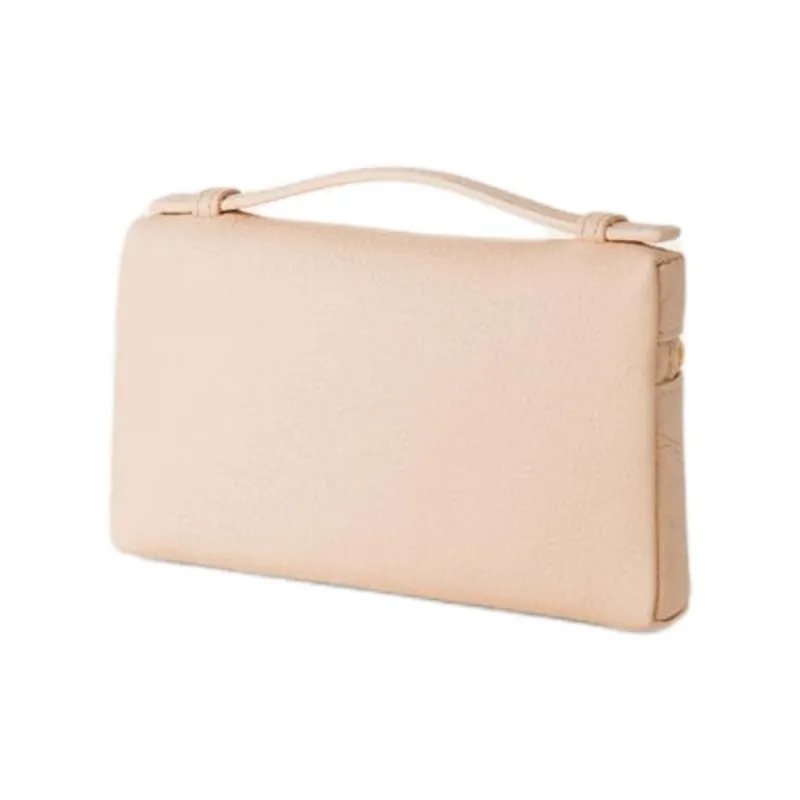 Loro Piana Cow Leather Clutch Mini Women's Cream Honey & Sun Gold-2