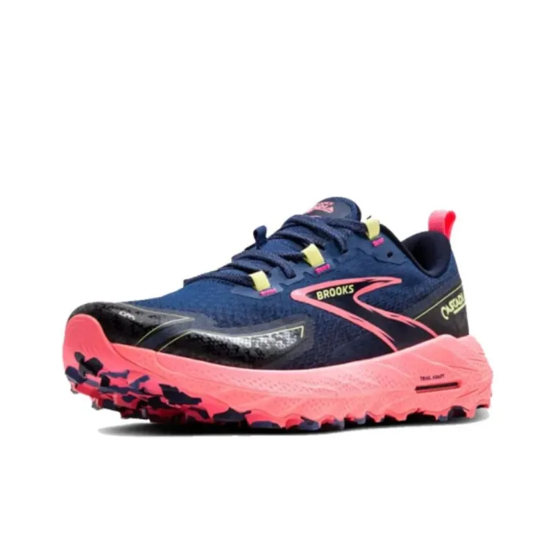 Brooks Anti Slip Wear Resistant Low Top Trail Running Shoes Women's Black Pink-2