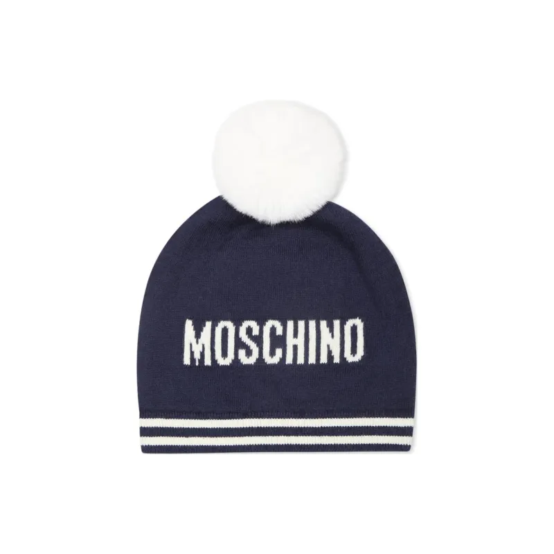 MOSCHINO Logo Intarsia Knitted Beanie-1