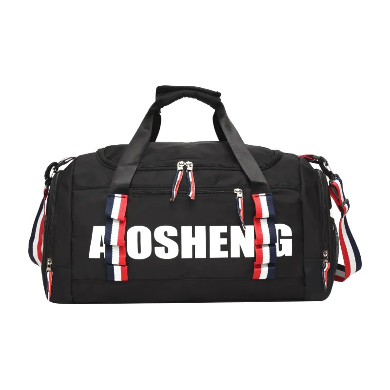 OURFUN Oxford Gym Bag Large Size Unisex Light Gray/Black/Lotus Color/Denim Blue-2