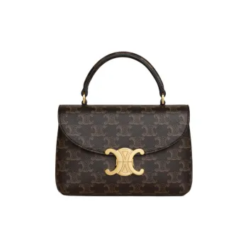 CELINE Leather Shoulder Bag Crossbody Bag Handbag Women's Brown