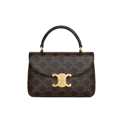 CELINE Leather Shoulder Bag Crossbody Bag Handbag Women's Brown