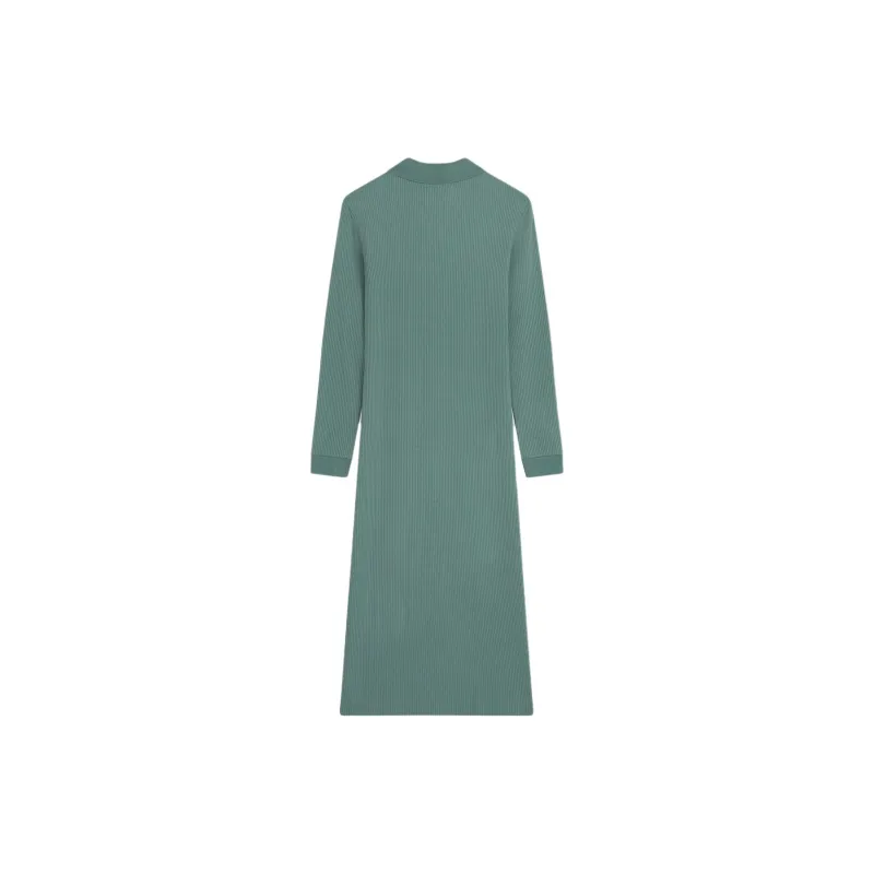 Maison Kitsune Fine Ribbed Long Sleeves Polo Dress-1