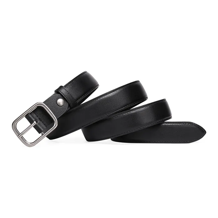 CARLE KELLEN Black Versatile Jeans Belt Minimalist Style With Suit Pants Leather Belts Women's Width 2.8-2