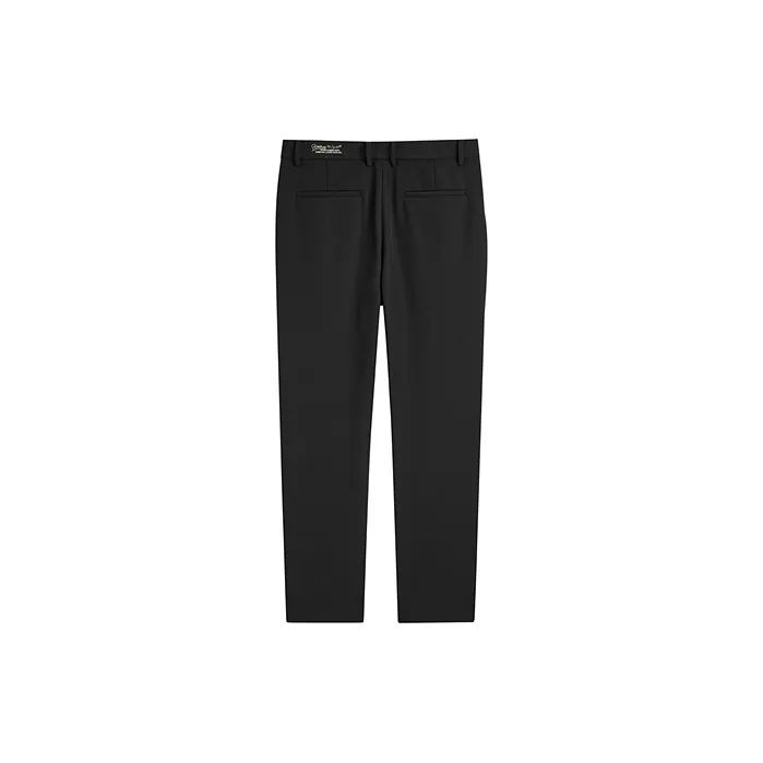 PEACEBIRD MEN Black Waist Embroidery Men's Trendy Brand Suit Pants Casual Pants Unisex-1