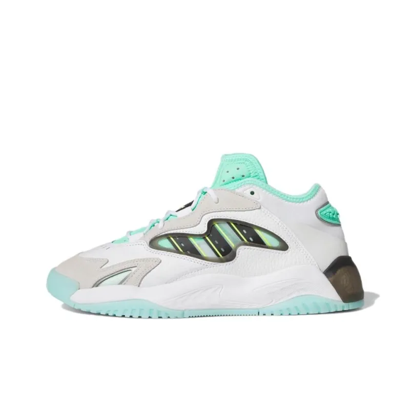 Adidas Originals Streetball Anti-Slip Wear-Resistant Low-Top Basketball Shoes Unisex White Green-0