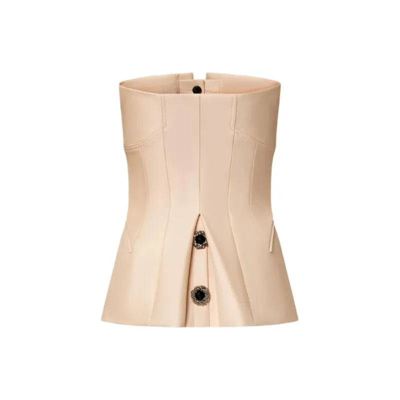 LOUIS VUITTON SS24 Strapless Top Women's Beige-1