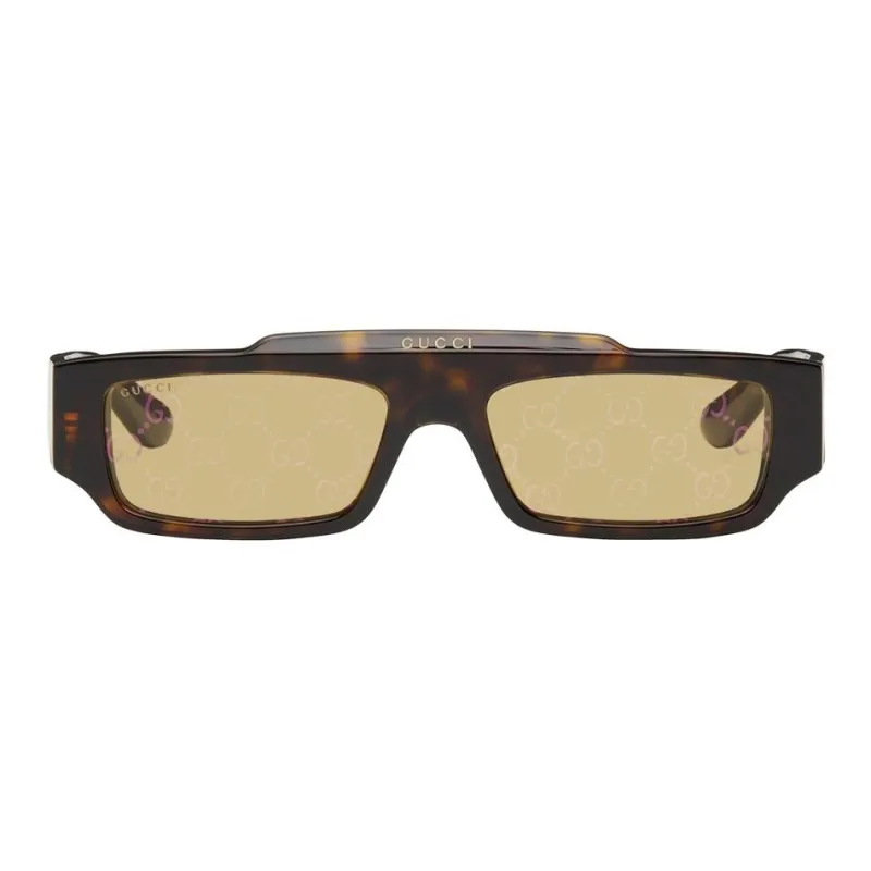 GUCCI Tortoiseshell Rectangle frame Sunglasses-0