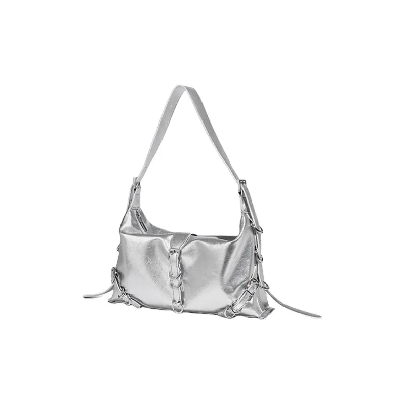 TTaG．baG PU Shoulder Bag Women's Black/Silver/Coffee-3