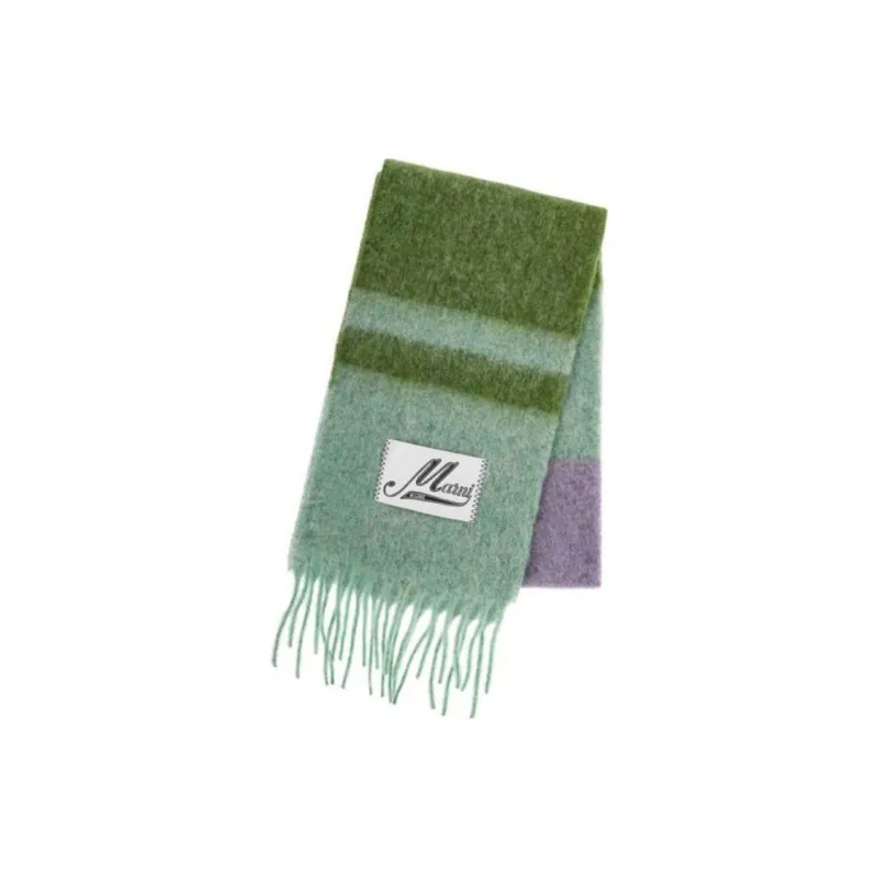 MARNI Logo Patch Fringed Scarf-1