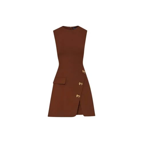 Oscar De La Renta Sleeveless Dresses Women's Chocolate