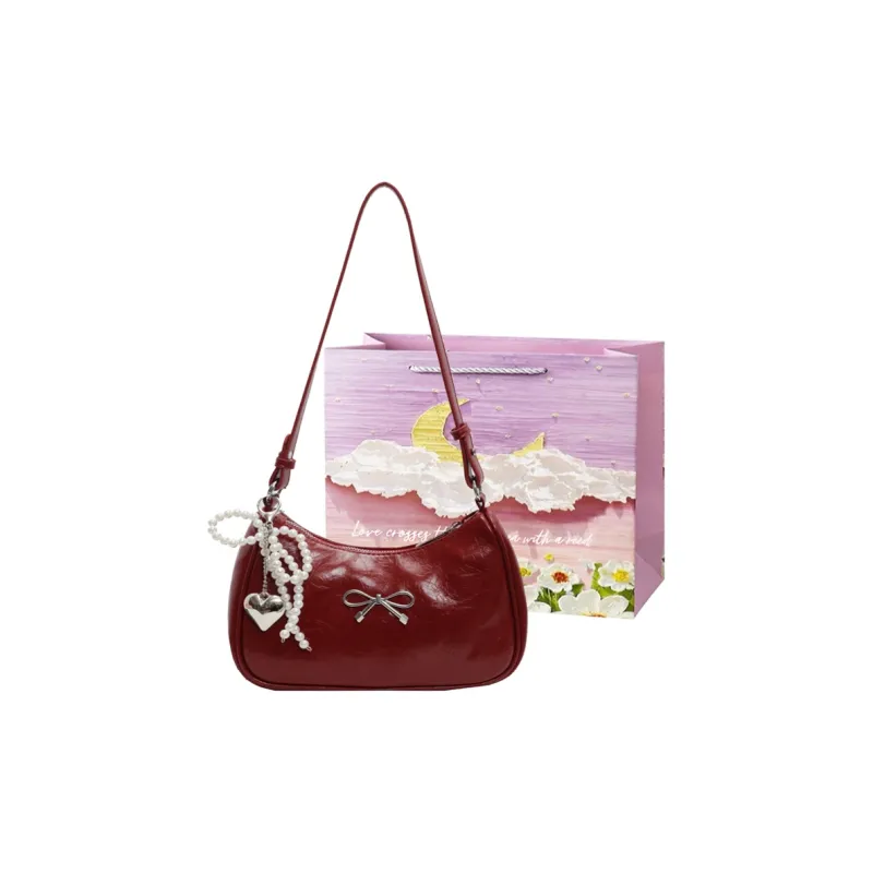 Bansusu PU Shoulder Bag Regular Women's Ecru/Silver/Black/Burgundy/Brown-10