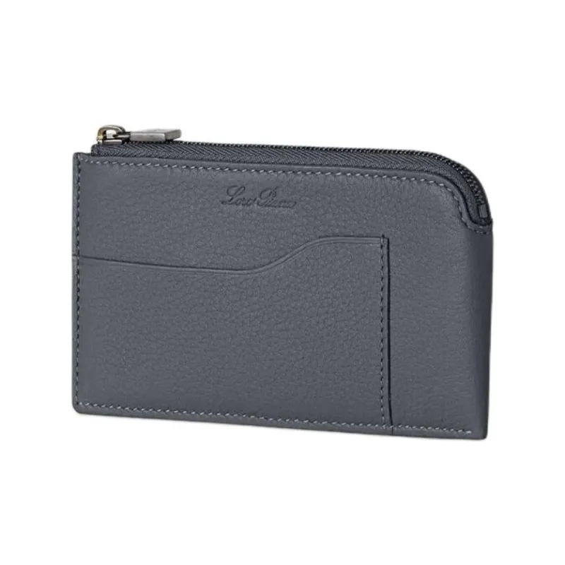 Loro Piana Cow Leather Card Holder Men's Marine Blue-1