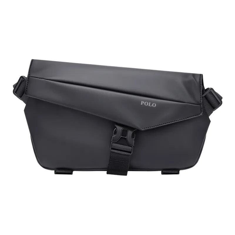 POLO Fabric Sling Bag Medium Size Men's Black/Gray-0