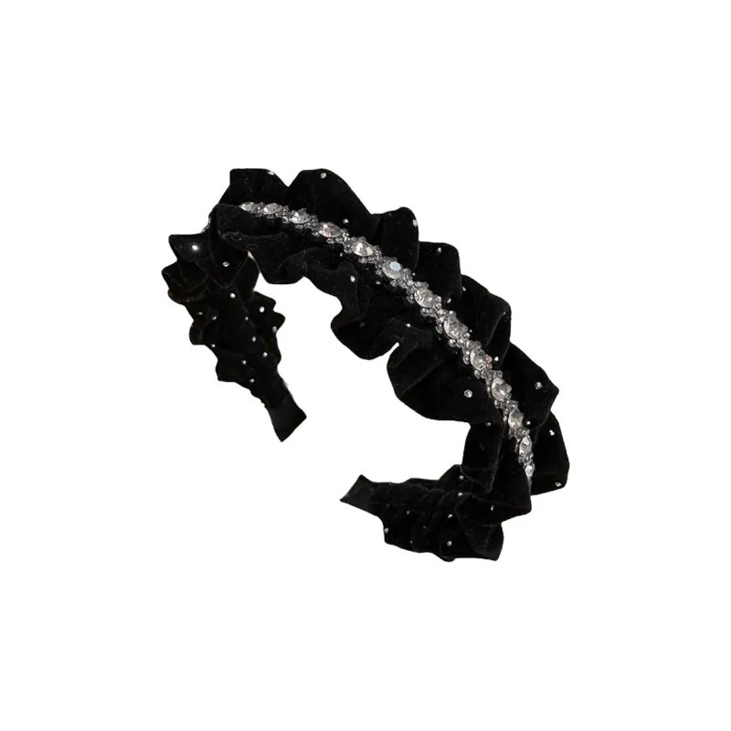 Like A Dream Baby's Breath Pleated High Crown Hair Accessory Headband Bowknot Wide Band Hairpin Women's-0