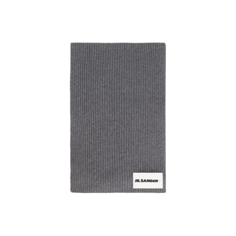 JIL SANDER + Logo Tag Knitted Scarf-0