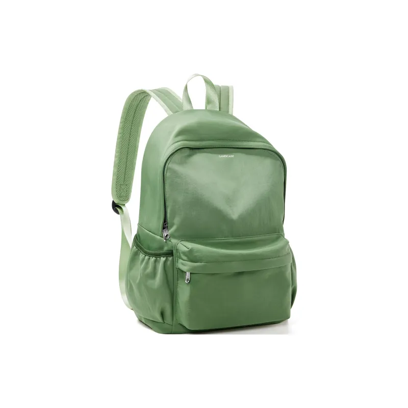 LANDCASE Fabric Backpack Laptop Bag Unisex Green/Black/Khaki-3