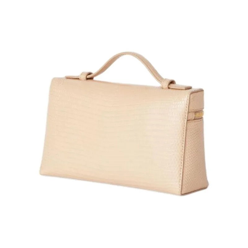 Loro Piana Armadillo Skin One Shoulder Handbags Women's Light Amber With Sun Gold-1