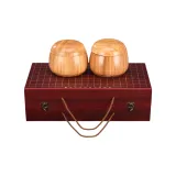 New Yunzi+High-Lidded Bamboo Canister+Sandalwood Portable Chess Set (Includes Spare Pieces+Instruction Manual)