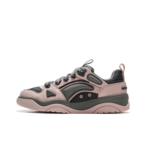 LiNing Jingcheng 2.0 V2 Slip Resistant Cushioning Height Increasing Low Top Skateboard Shoes Men's Pink Black