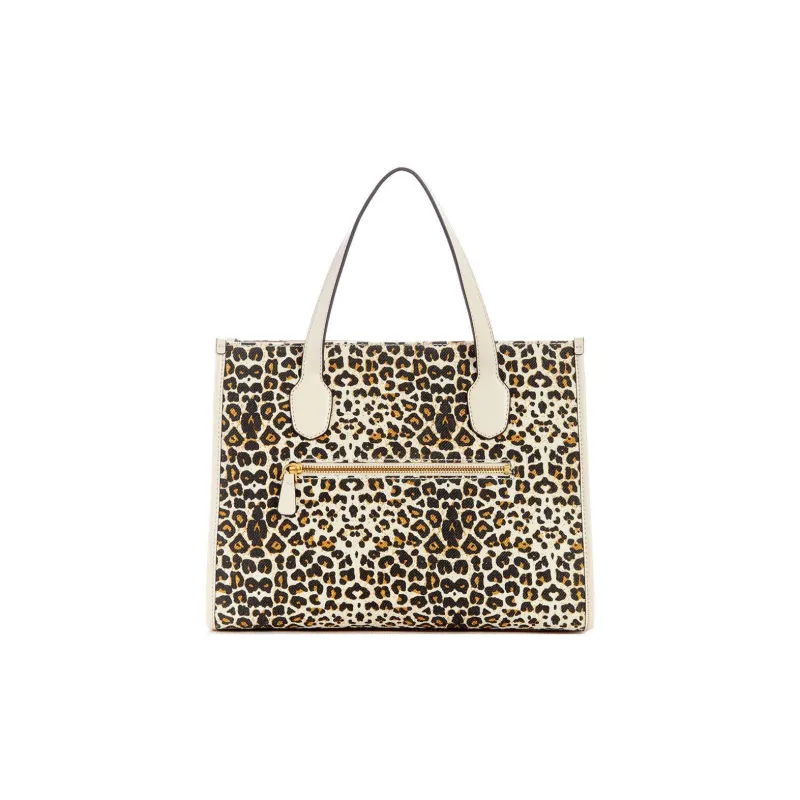 GUESS Canvas With Calfskin Tote Bag Shopping Bag Shoulder Bag Handbag Women's Multicolor-2