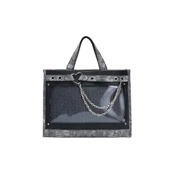 ZAVC PU Crossbody Bag Women's Black/White/Blue