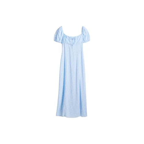 H&M Short-Sleeved Dresses Women's Light Blue/Floral